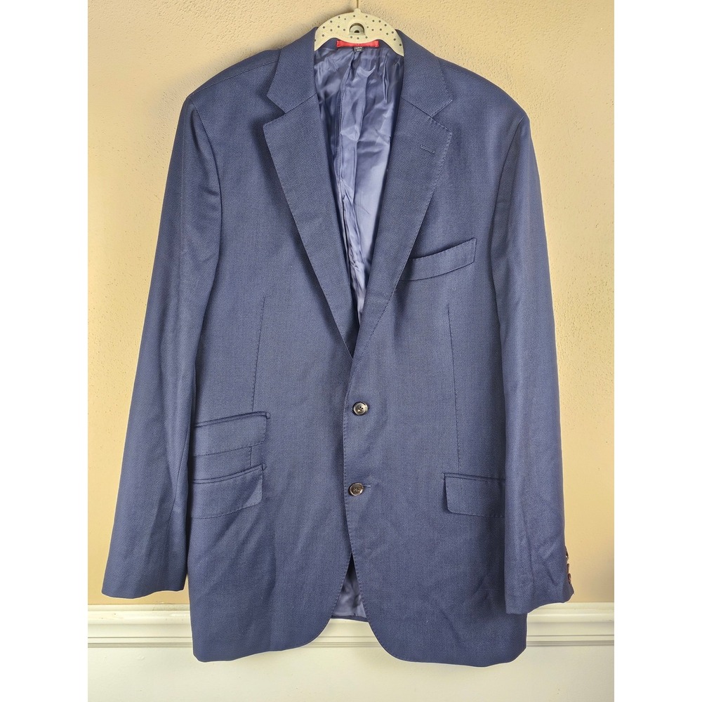 Suitsupply Mens Navy Sienna Wool Slort Coat Blazer 46L 46 Long
